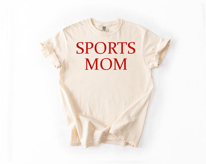 Sports Mom Comfort Colors Tee, Game Day, Neutral Graphic Shirt