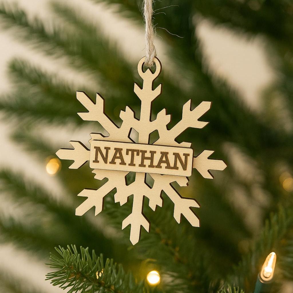 Personalized Wooden Snowflake Ornament