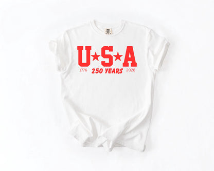 USA Varsity T-Shirt – 250 Years Anniversary (1776-2026)