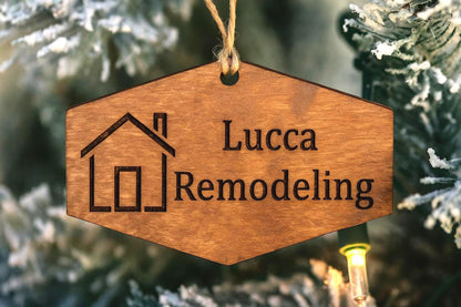 Add Your Logo Personalized Wood Christmas Ornament