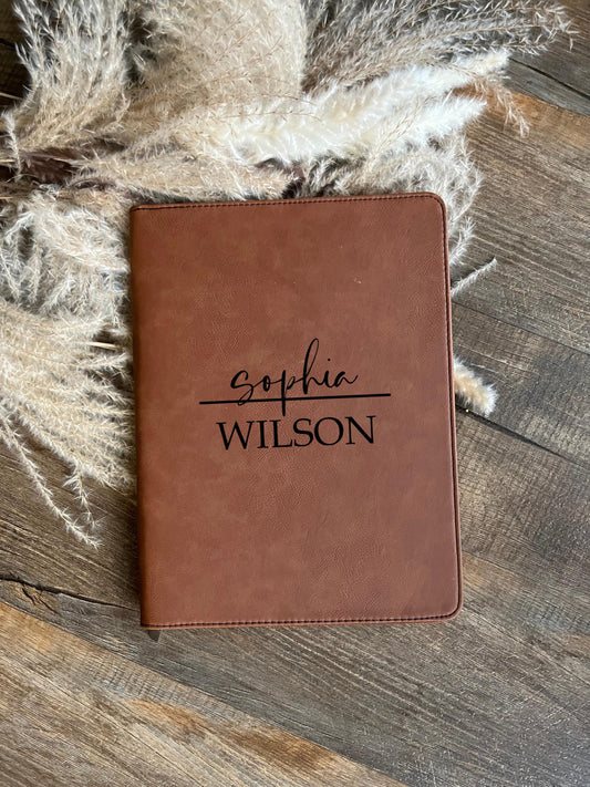 Personalized Faux Leather Portfolio Binder