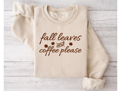 Fall Leaves Coffee Crewneck Sweatshirt