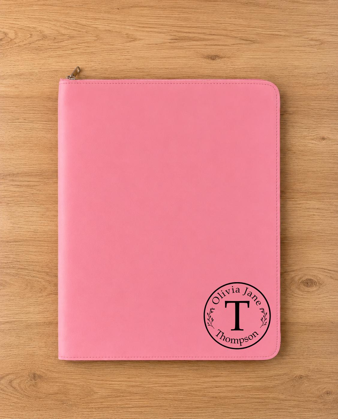 Personalized Faux Leather Portfolio Binder