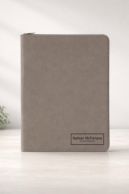 Personalized Zippered Leatherette Portfolio