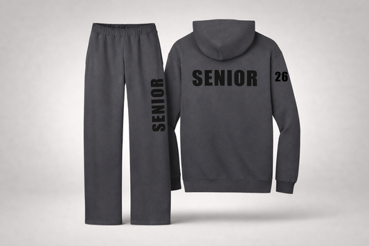 Senior hoodie and wide leg sweatpant set