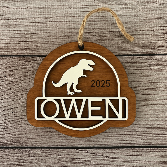 Personalized dinosaur ornament