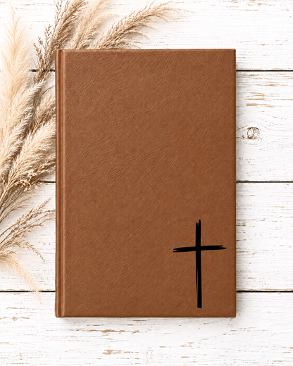 Engraved Leatherette Christian Journal with Cross