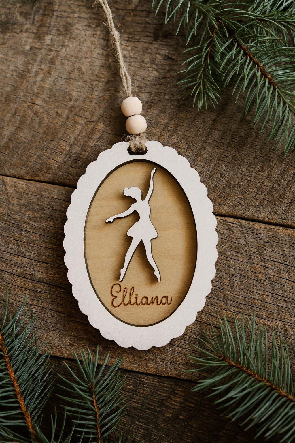 Personalized wood dance ornaments