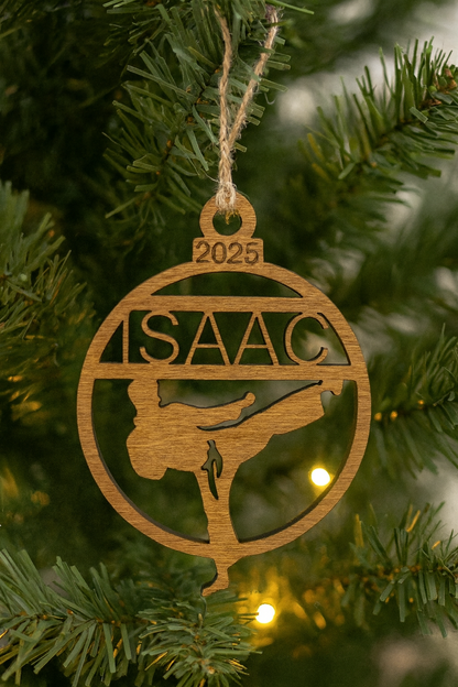 Personalized Karate or Taekwondo wood ornament