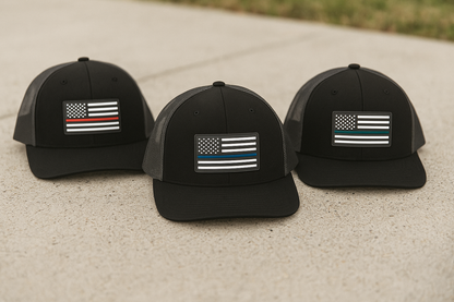 American Flag Patch Trucker Hat - Richardson 112