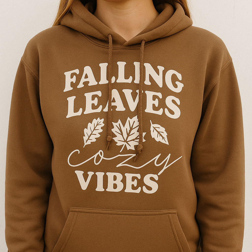 Falling Leaves Cozy Vibes Hooded Sweatshirt