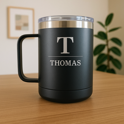 15 oz engraved tumbler with handle