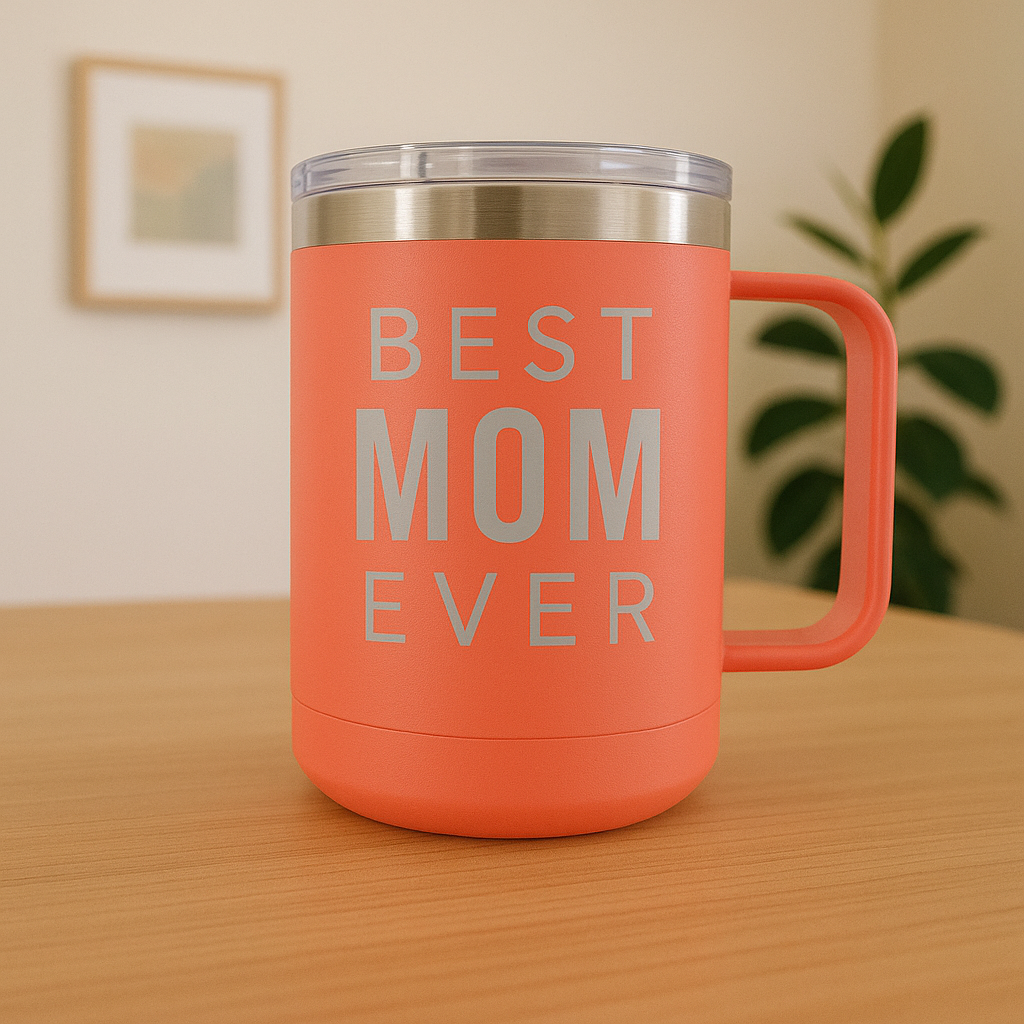 15 oz engraved tumbler with handle