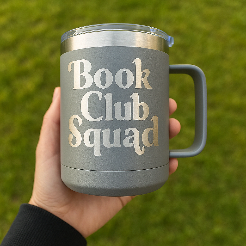 15 oz engraved tumbler with handle