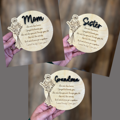 Mother's Day Wooden Card