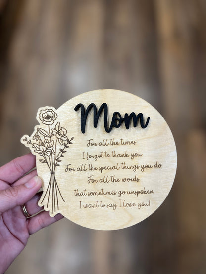 Mother's Day Wooden Card