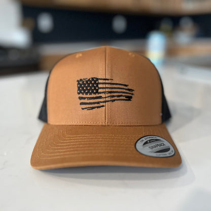 Embroidered American Flag Trucker Hat