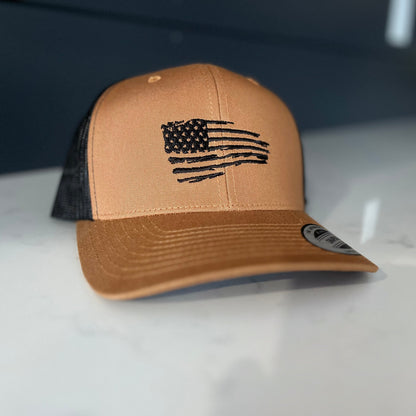 Embroidered American Flag Trucker Hat