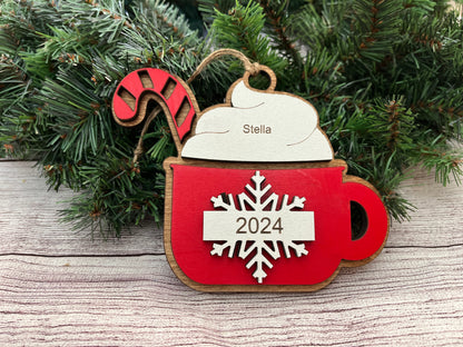 Personalized Hot Chocolate Wooden Ornament