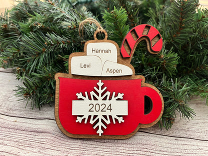 Personalized Hot Chocolate Wooden Ornament