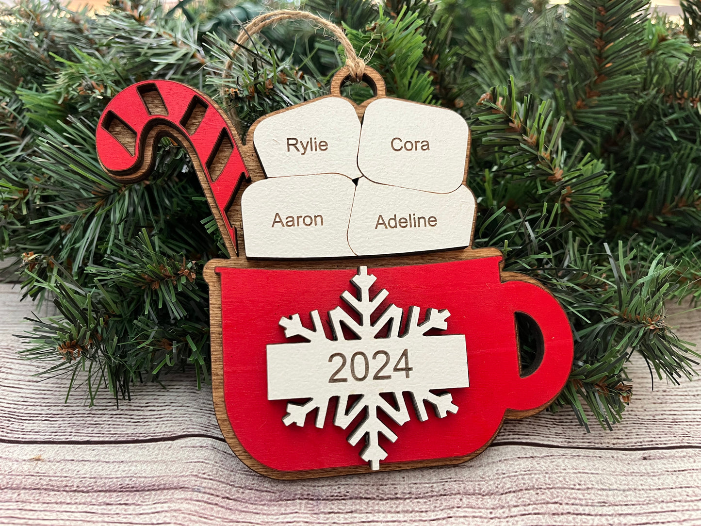 Personalized Hot Chocolate Wooden Ornament