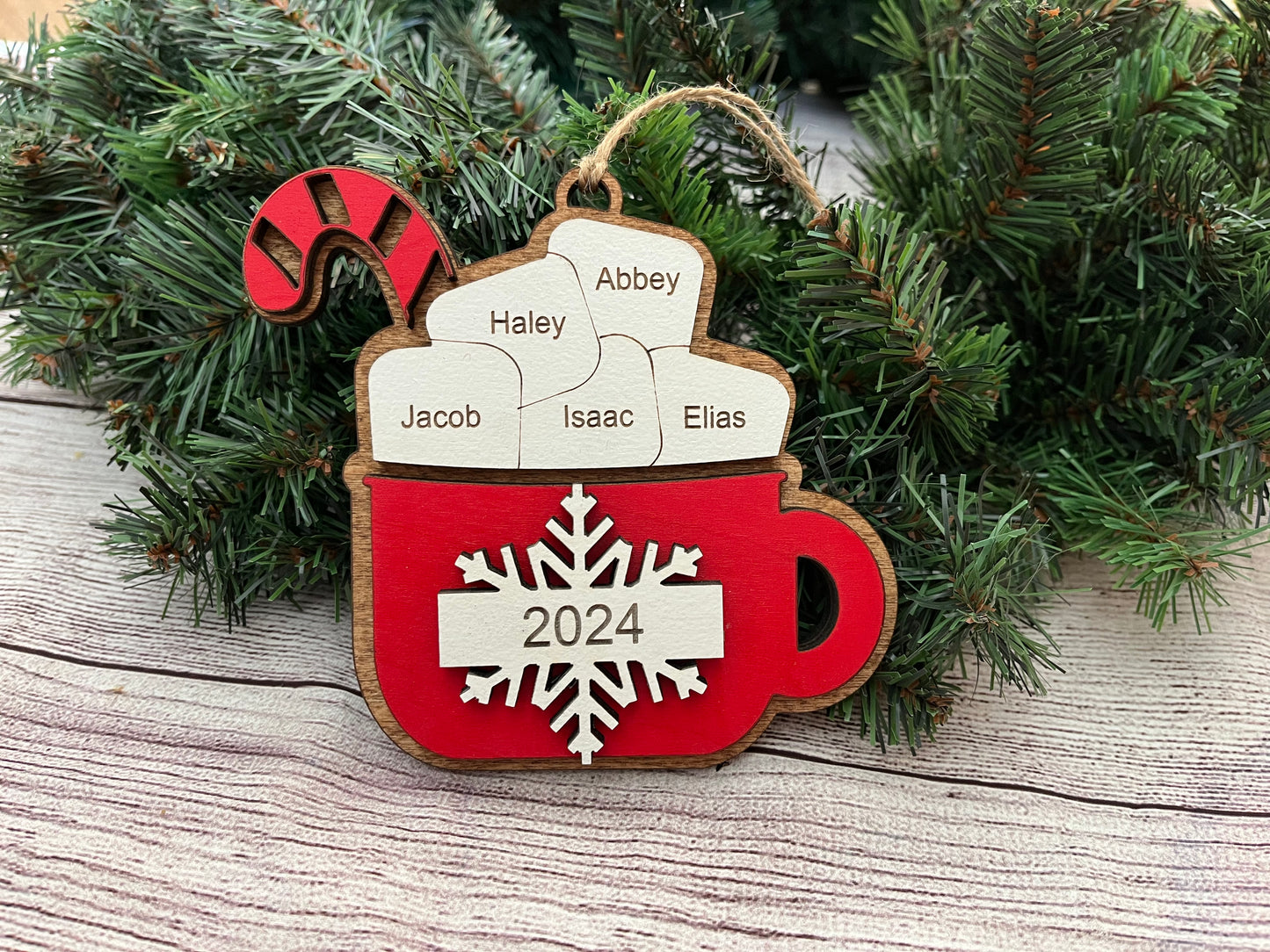 Personalized Hot Chocolate Wooden Ornament