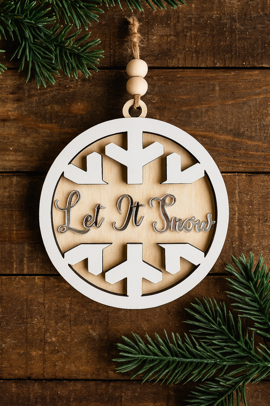 Let It Snow Wood Ornament