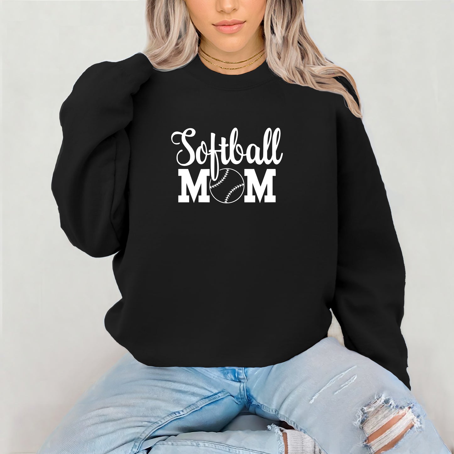 Softball Mom Crewneck Sweatshirt