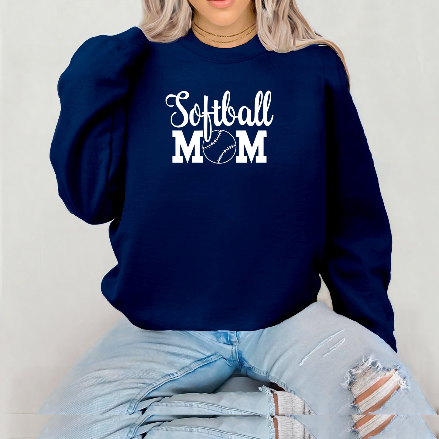 Softball Mom Crewneck Sweatshirt