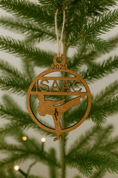 Personalized Karate or Taekwondo wood ornament