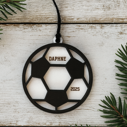 Personalized Wood Soccer Ornament