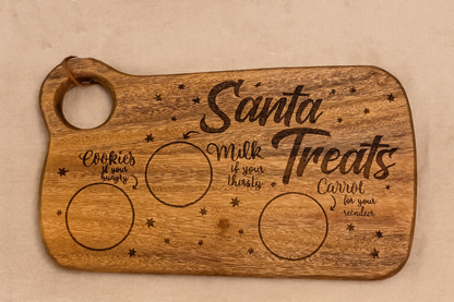 Santa’s Treats Board – Wooden Christmas Eve Platter