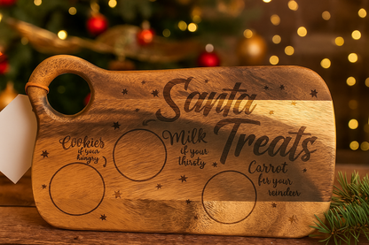Santa’s Treats Board – Wooden Christmas Eve Platter