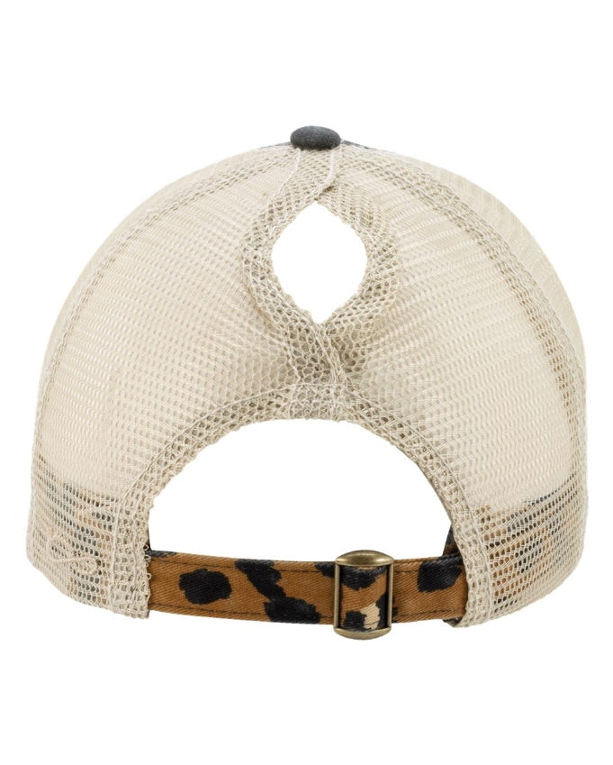 Mama Embroidered Women Ponytail Hat