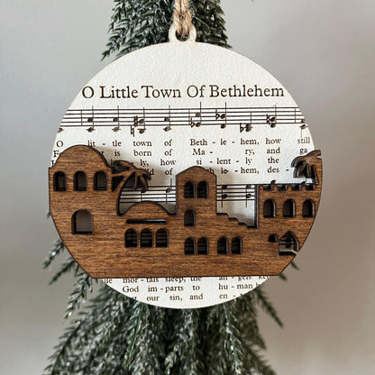 Christmas Ornament – Music Sheet Nativity Scene
