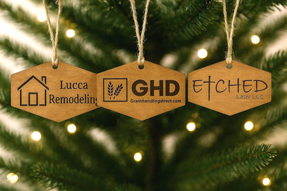 Add Your Logo Personalized Wood Christmas Ornament