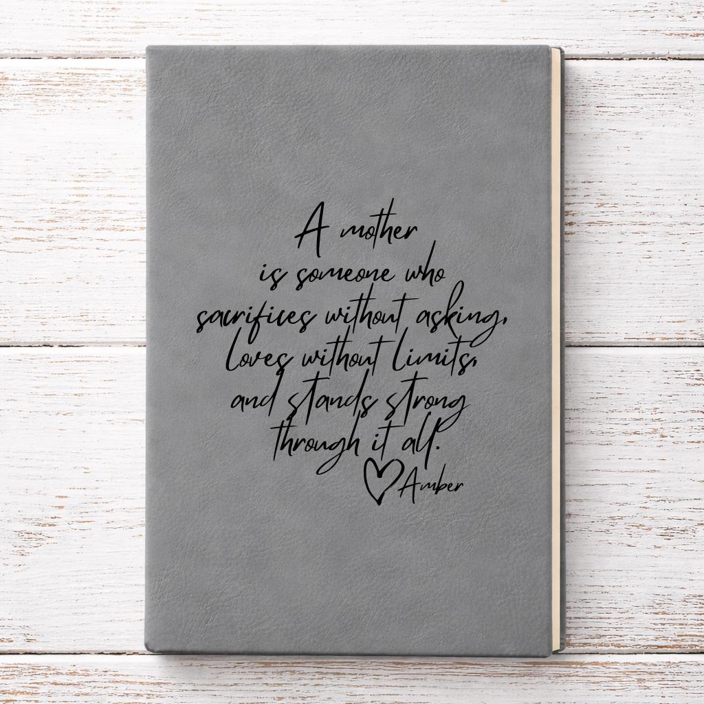 Engraved Leatherette Christian Journal Scripture Notebook For Moms