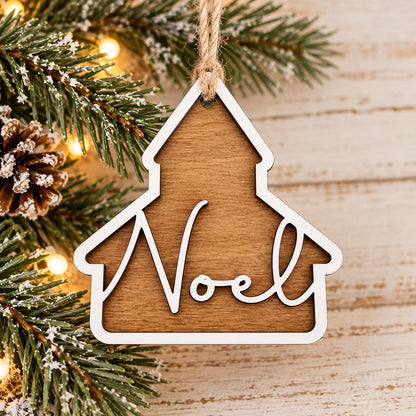 Nativity, Noel, & Silent Night Wood Christmas Ornaments
