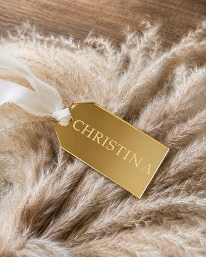 Gift Tag/Christmas Ornament Mirrored Gold Acrylic