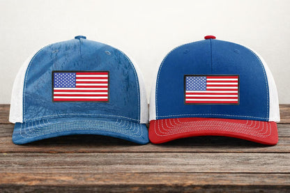 American Flag Rubber Patch Trucker Hat