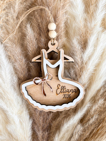 Ballerina Personalized Wood & Acrylic Christmas Ornament