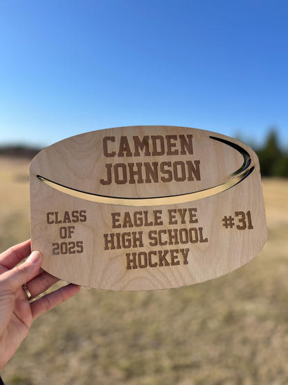 Laser Engraved Solid Wood Sports Plaques – Baseball, Basketball, Hockey Player Gifts