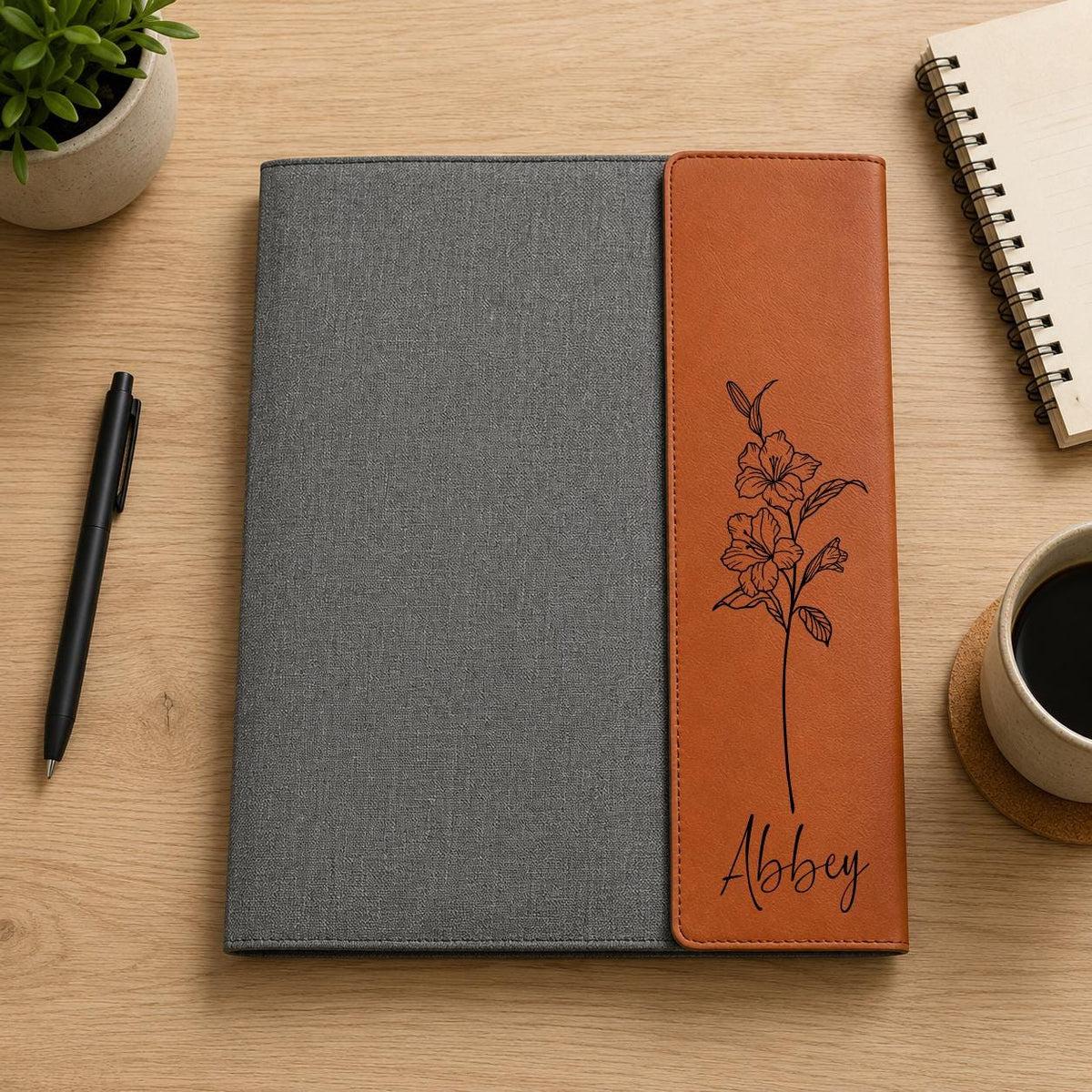 Personalized Vegan Leather Portfolio
