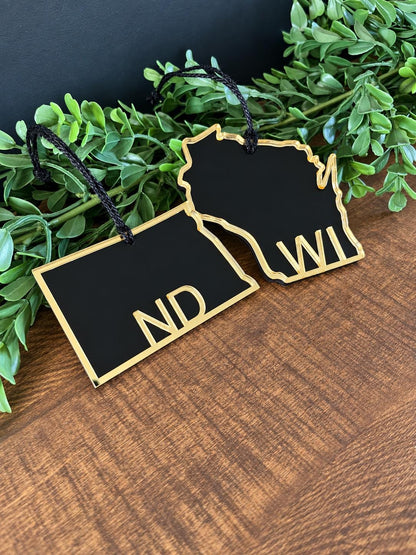 State Personalized Wood & Acrylic Christmas Ornament