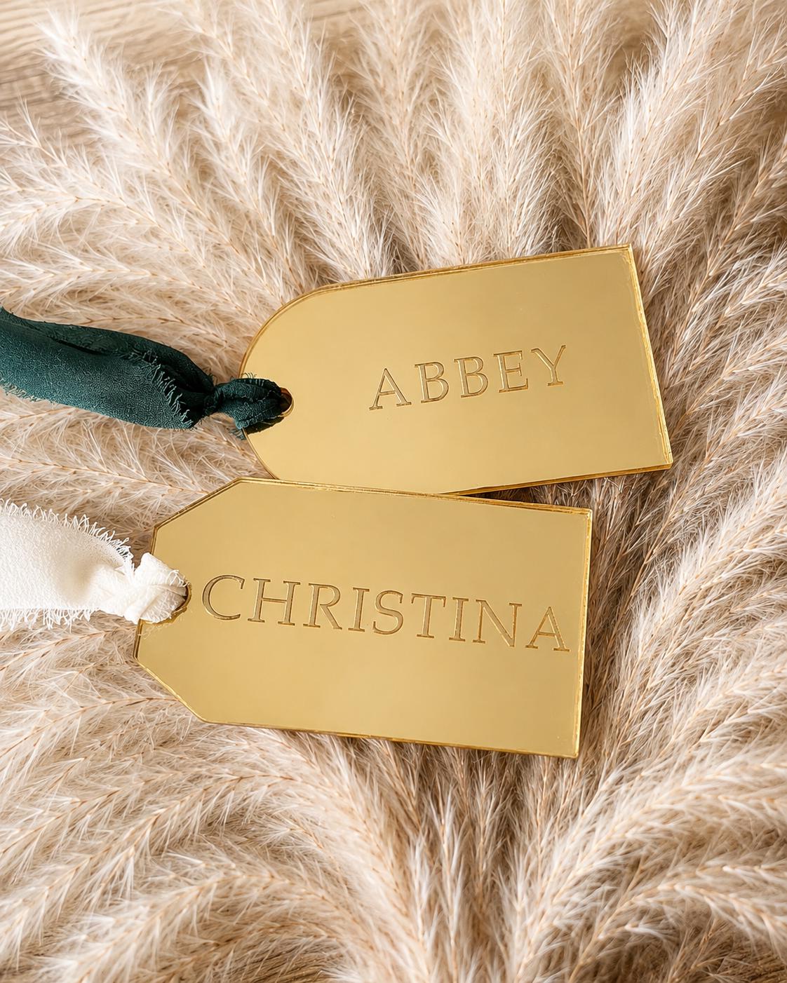 Gift Tag/Christmas Ornament Mirrored Gold Acrylic