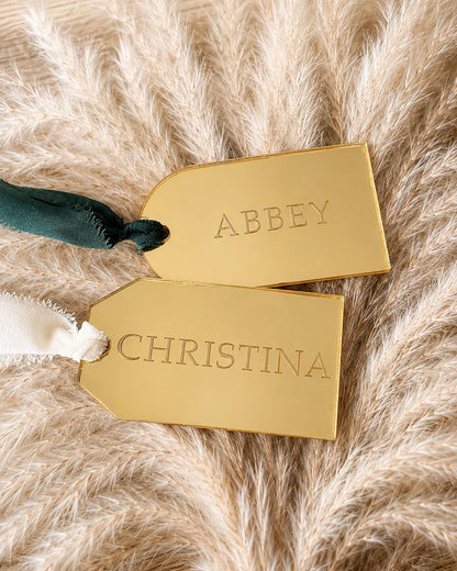 Gift Tag/Christmas Ornament Mirrored Gold Acrylic