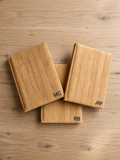 Personalized Bamboo Sketchbook | Custom Initial Journal