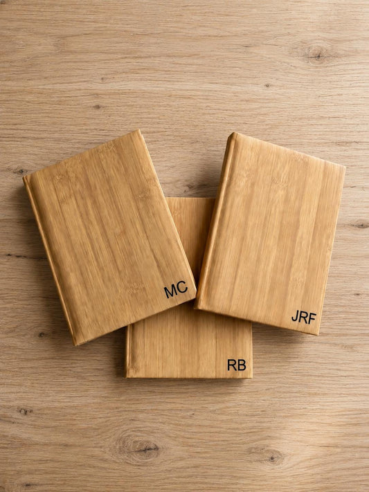 Personalized Bamboo Sketchbook | Custom Initial Journal
