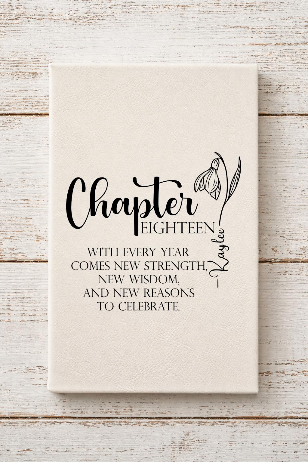 Personalized Leatherette Chapter Journal, Milestone Birthday Gift