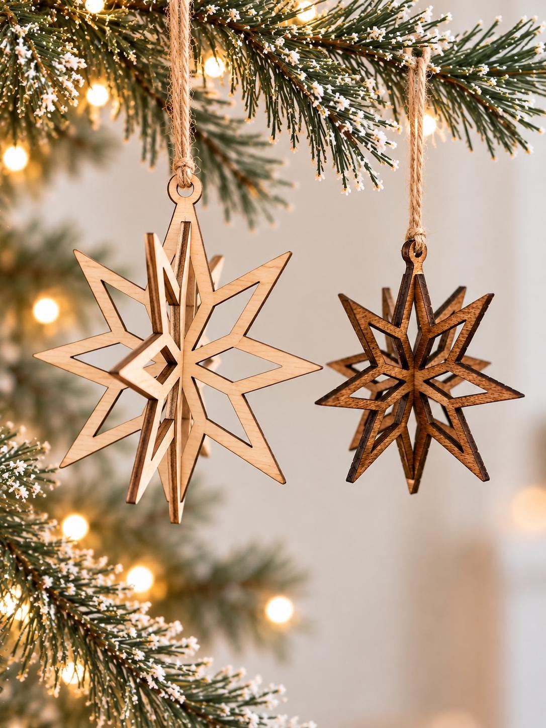 3D Wooden Star Christmas Ornament
